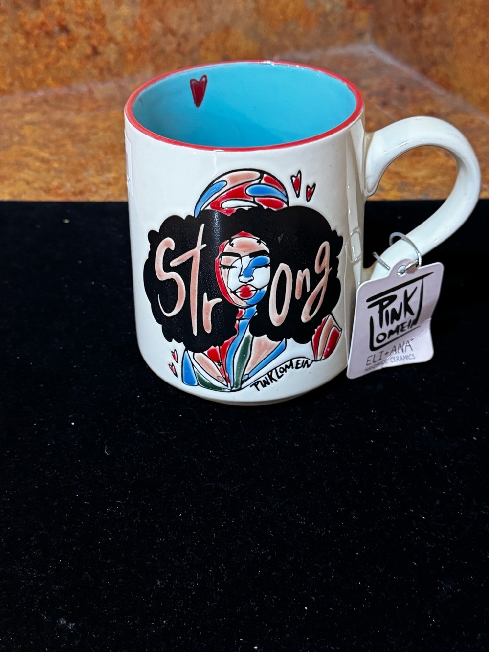 Eli + Ana x Pink Lomein Collaboration Ceramic Mug , NWT